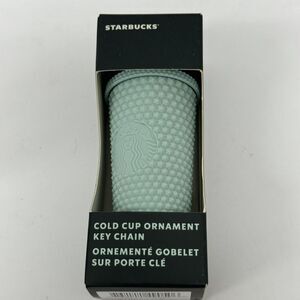Starbucks Teal Studded Mini Tumbler‎ Keychain Ornament NIB